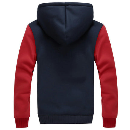 Men's Zip Up Plush Fleece Hoodies Long Sleeve Cardigan Casual Loose Sweatshirt