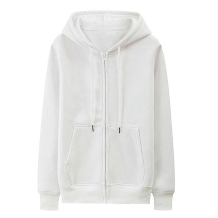 Men's Long Sleeve Solid Jacket Zip Fleece Lined Hoodie Casual Warm Sweatshirt with Pockets