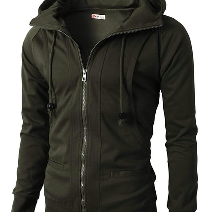 Men's Sweatshirt Full Zip Up Fashion Hoodie Casual Sweatshirt