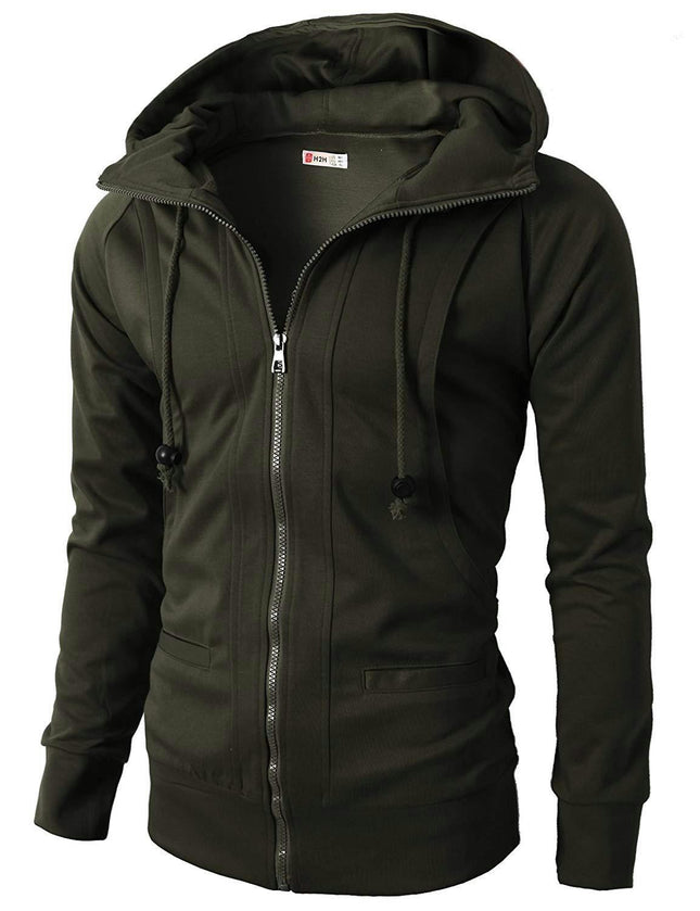 Men's Sweatshirt Full Zip Up Fashion Hoodie Casual Sweatshirt