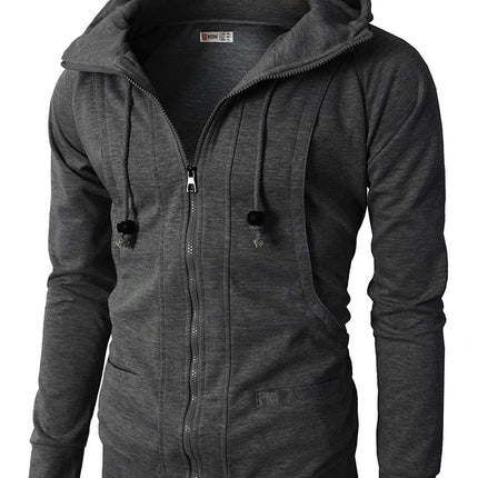 Men's Sweatshirt Full Zip Up Fashion Hoodie Casual Sweatshirt