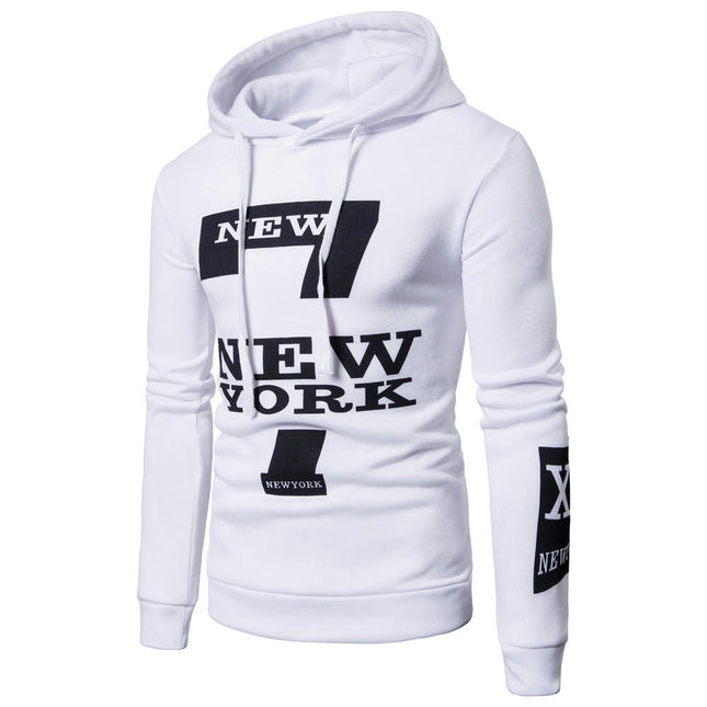 Men's Pullover Hoodies Long Sleeve Drawstring Casual Sweatshirts