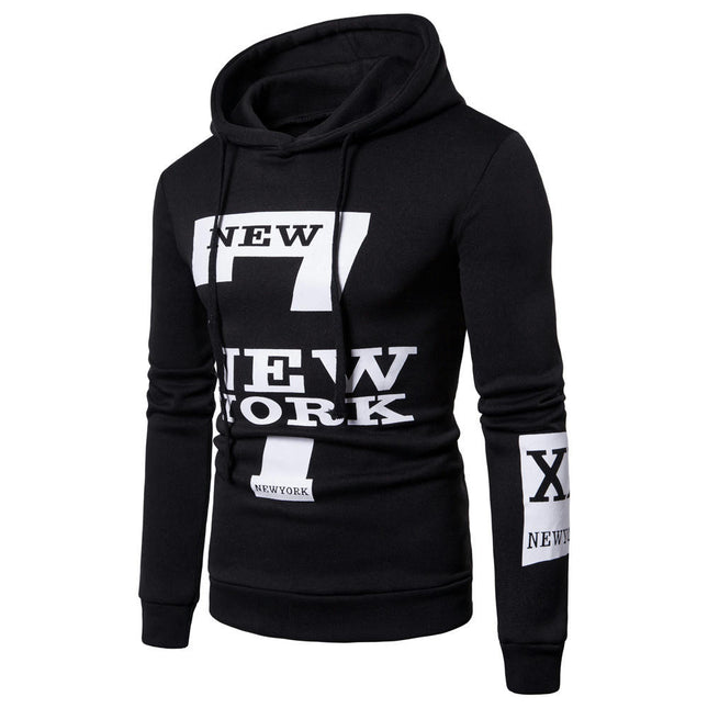 Men's Pullover Hoodies Long Sleeve Drawstring Casual Sweatshirts
