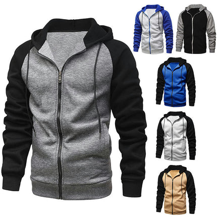 Men's Zipper Hoodie Casual Long Sleeve Full Zip Sweatshirt