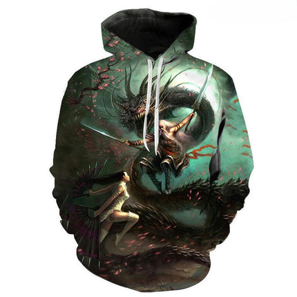 Men's Novelty Hoodies Animal Print Graphic Pullover Sweatshirts 1