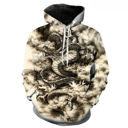 Men's Novelty Hoodies Animal Print Graphic Pullover Sweatshirts