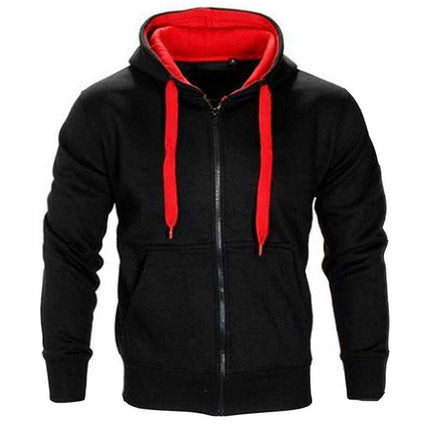 Men's Color Block Pullover Hoodie Casual Sweatshirts Full Zip Jacket with Pocket
