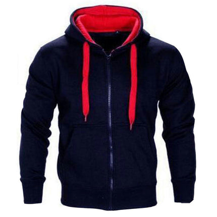 Men's Color Block Pullover Hoodie Casual Sweatshirts Full Zip Jacket with Pocket