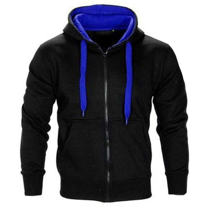 Men's Color Block Pullover Hoodie Casual Sweatshirts Full Zip Jacket with Pocket
