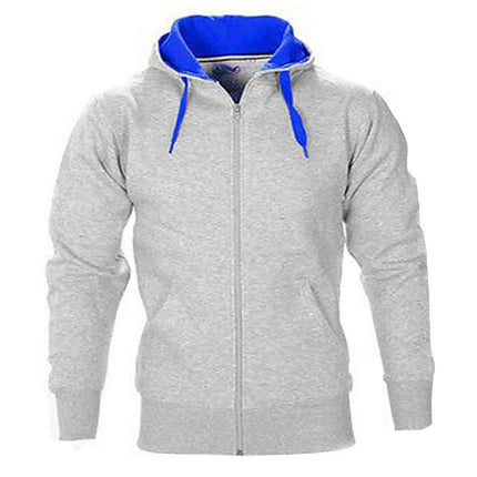 Men's Color Block Pullover Hoodie Casual Sweatshirts Full Zip Jacket with Pocket