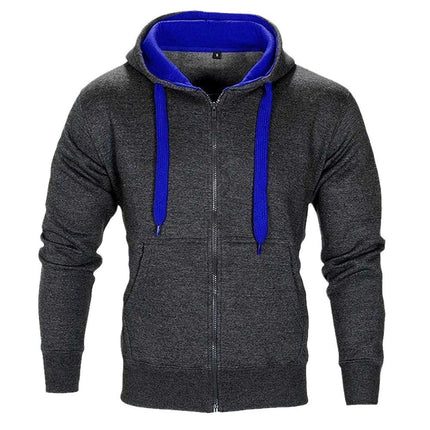 Men's Color Block Pullover Hoodie Casual Sweatshirts Full Zip Jacket with Pocket