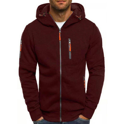 Men's Full Zip Hoodie slim Fit Long Sleeve Lightweight Sweatshirt