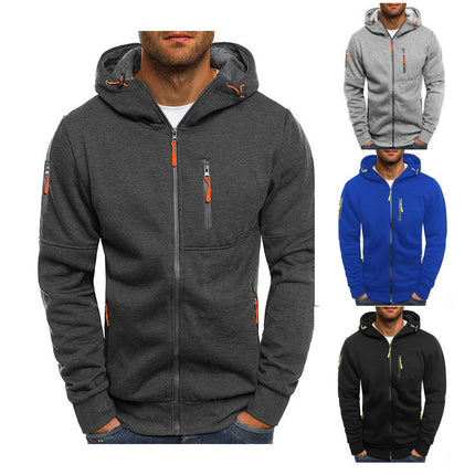 Men's Full Zip Hoodie slim Fit Long Sleeve Lightweight Sweatshirt