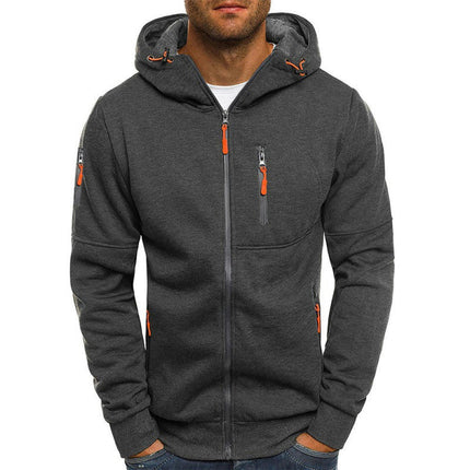 Men's Full Zip Hoodie slim Fit Long Sleeve Lightweight Sweatshirt