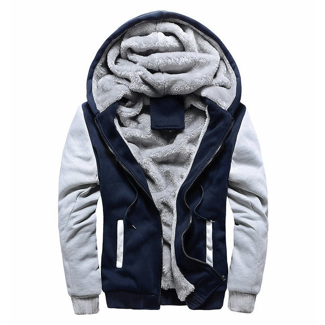 Men's Hoodie Sweatshirt Winter Full Zip Fleece Sherpa Lined Warm Jacket