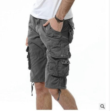 Men's Lightweight Multi Pocket Cotton Cargo Shorts,Twill Shorts with Zipper Pockets(No Belt)