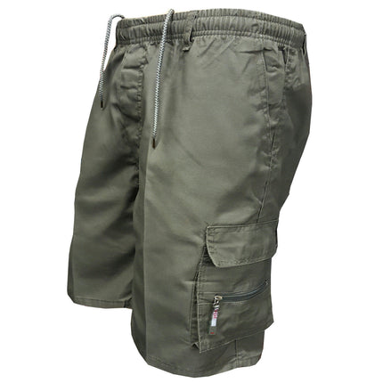 Men's Cargo Shorts Elastic Waistband Relaxed Fit Summer Casual Shorts