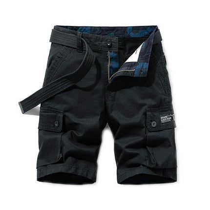 Men's Cargo Shorts Relaxed Fit Short Outdoor Multi-Pocket Cotton Shorts with No Belt