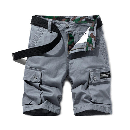 Men's Cargo Shorts Relaxed Fit Short Outdoor Multi-Pocket Cotton Shorts with No Belt