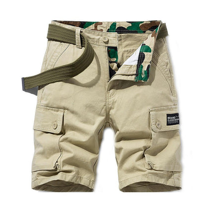 Men's Cargo Shorts Relaxed Fit Short Outdoor Multi-Pocket Cotton Shorts with No Belt