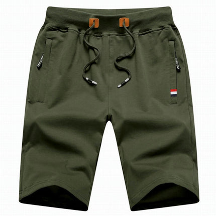 Men's Shorts Casual Classic Fit Drawstring Summer Shorts with Elastic Waist and Pockets -A