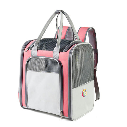 Cat Backpack Carrier,Pet Carrier Backpacks Expandable with Great Ventilation,Fleece Mat,Perfect for Hiking