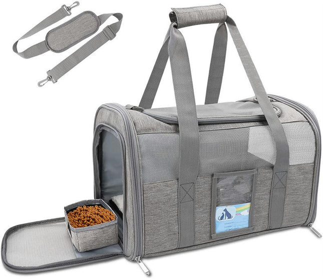 Large Cat Carrier, Portable Pet Travel Handbag, Foldable Breathable Mesh Fabric, Suitable for Long and Short Trips, Camping and Outdoor Use