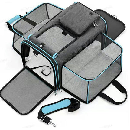 Cat Carrier Bag,Airline Approved Pet Carrier Soft Side Pet Travel  Expandable Foldable Dog Carrier with Fleece Pad
