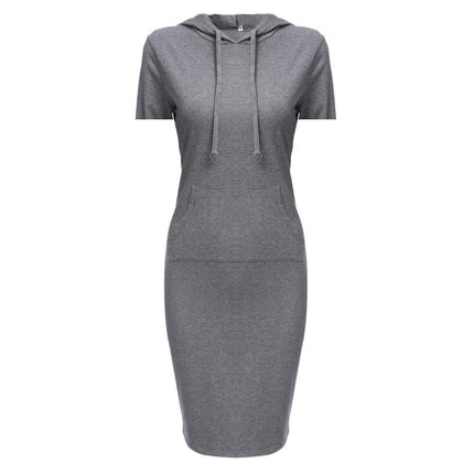Women's Hoodie Dress Fitted Knee Length Dress with Pocket