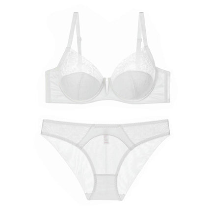 Women's Sexy Lingerie Lace Mesh Matching Bra and Panties Set Push Up Lace Bra 2 Piece Lingerie Set