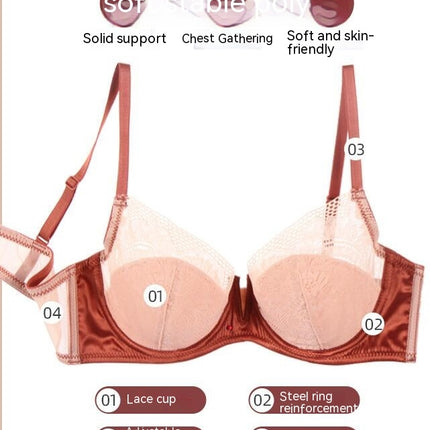 Women's Sexy Lingerie Lace Mesh Matching Bra and Panties Set Push Up Lace Bra 2 Piece Lingerie Set