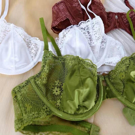 Women Super Sexy Bras Set Transparent Underwear Lingerie Lace Bra & Matching Panty