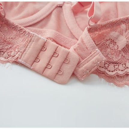 Ladies Lingerie Two Piece Sexy Lace V-Neck Adjustable Bra and Panty Set