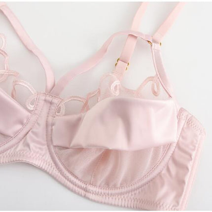Ladies Bra and Panty Set Sexy Lingerie Cute Exotic Mesh Sheer Panties