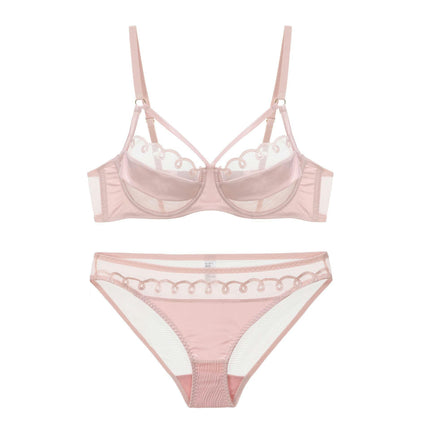 Ladies Bra and Panty Set Sexy Lingerie Cute Exotic Mesh Sheer Panties