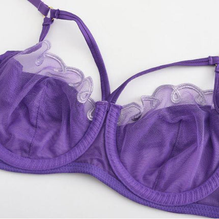 Ladies Bra and Panty Set Sexy Lingerie Cute Exotic Mesh Sheer Panties