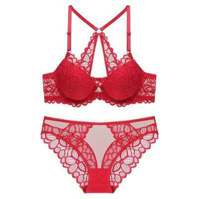 Ladies Sexy Lingerie Bra and Panty Set Front Button Lingerie Matching Bra Set