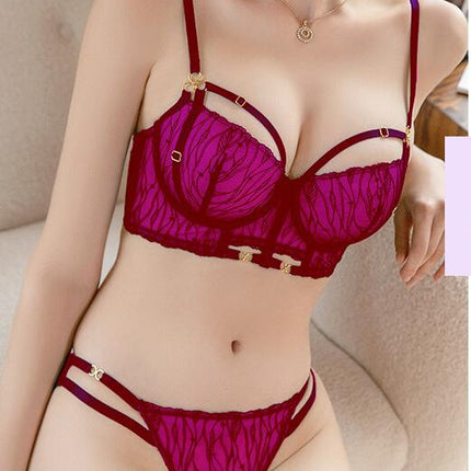 Women's Push Up Bra and Panty Sets Lace Lingerie 2 Piece Bra and Thong Set