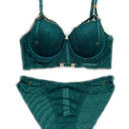 Women's Push Up Bra and Panty Sets Lace Lingerie 2 Piece Bra and Thong Set