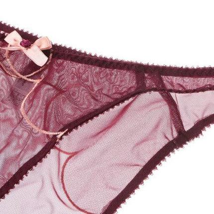 Women's Sexy Bow Thin Mesh Bra and Panty Set Two Piece Floral Lace Underwear Set