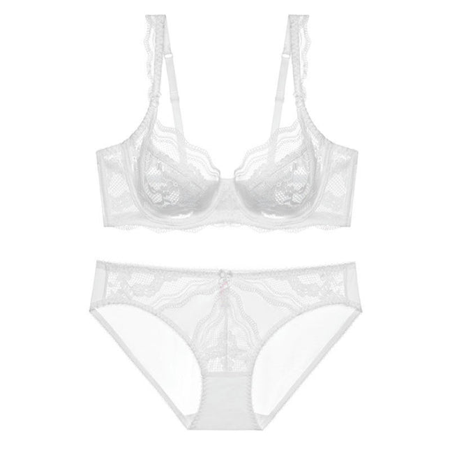 Women's Lace Bra and Panties Set Sexy Thong Lace Underwire Bra 2 Piece Set