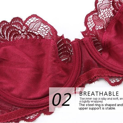 Women's Sexy Lace Bra Set 2 Piece Push Up Bra and Panty Set Low Waist Panties
