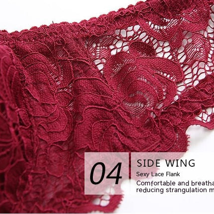Women's Sexy Lace Bra Set 2 Piece Push Up Bra and Panty Set Low Waist Panties