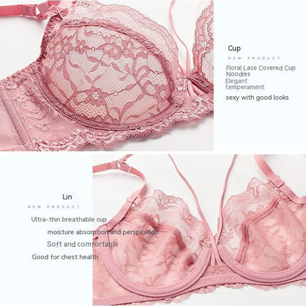Women's Sexy Lingerie 2 Piece Lace Lingerie Set Underwire Cross Strap Bra and Panties Set
