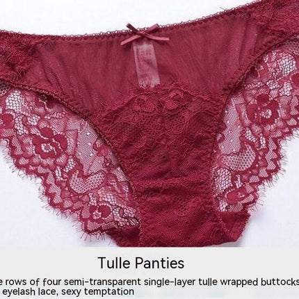2 Piece Women's Sexy Underwear Transparent Floral Lace Sexy Underwear Set