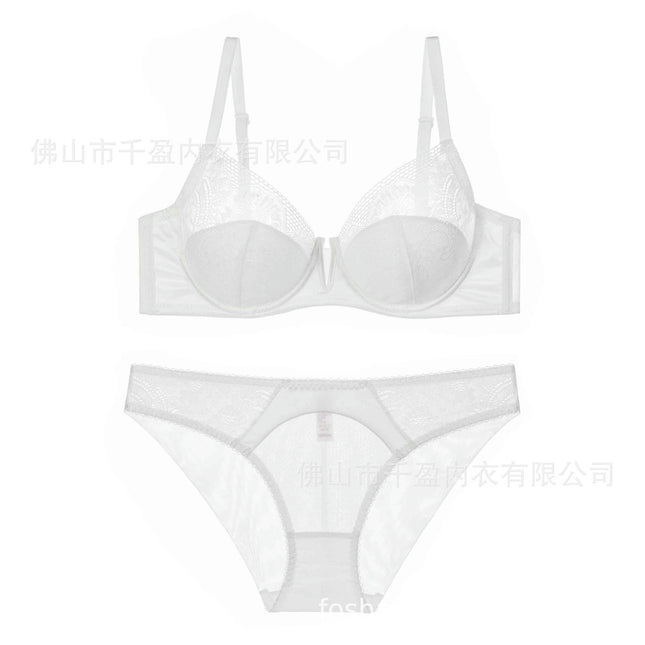 Super Push-up Sexy Bra And Sheer Briefs Set - Lace Bra And Matching Women's Panties Set
