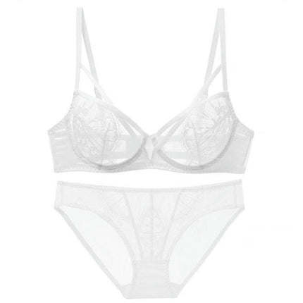 Ladies Sexy Lingerie Super Stretch Lace Bra and Panty Set Two Piece Sheer Bra