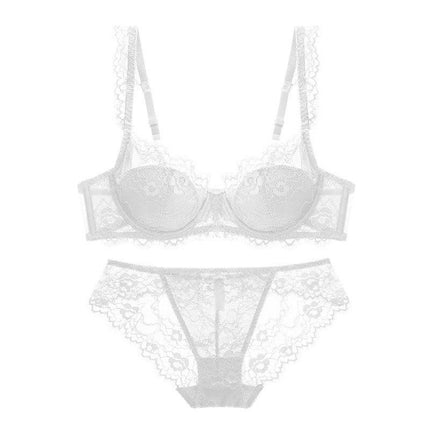 Women's Sexy Lace Underwear 2 Piece Push Up Bra and Panties Set Low Waist Panties Underwear Adjustable Straps