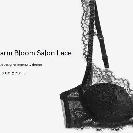 Women's Sexy Lace Underwear 2 Piece Push Up Bra and Panties Set Low Waist Panties Underwear Adjustable Straps