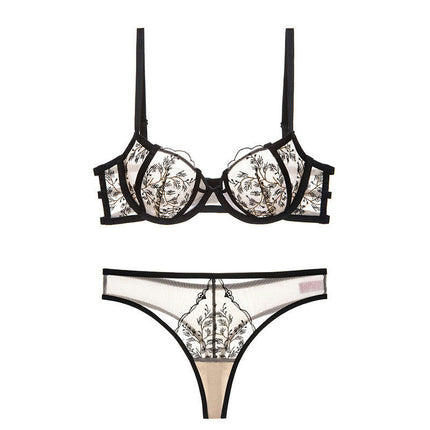 Women's Sexy Bra Set Comfortable Breathable Push Up Bra Embroidered Lace Underwear